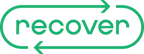 Recover Brands Logo in Green. Takes you to the home page