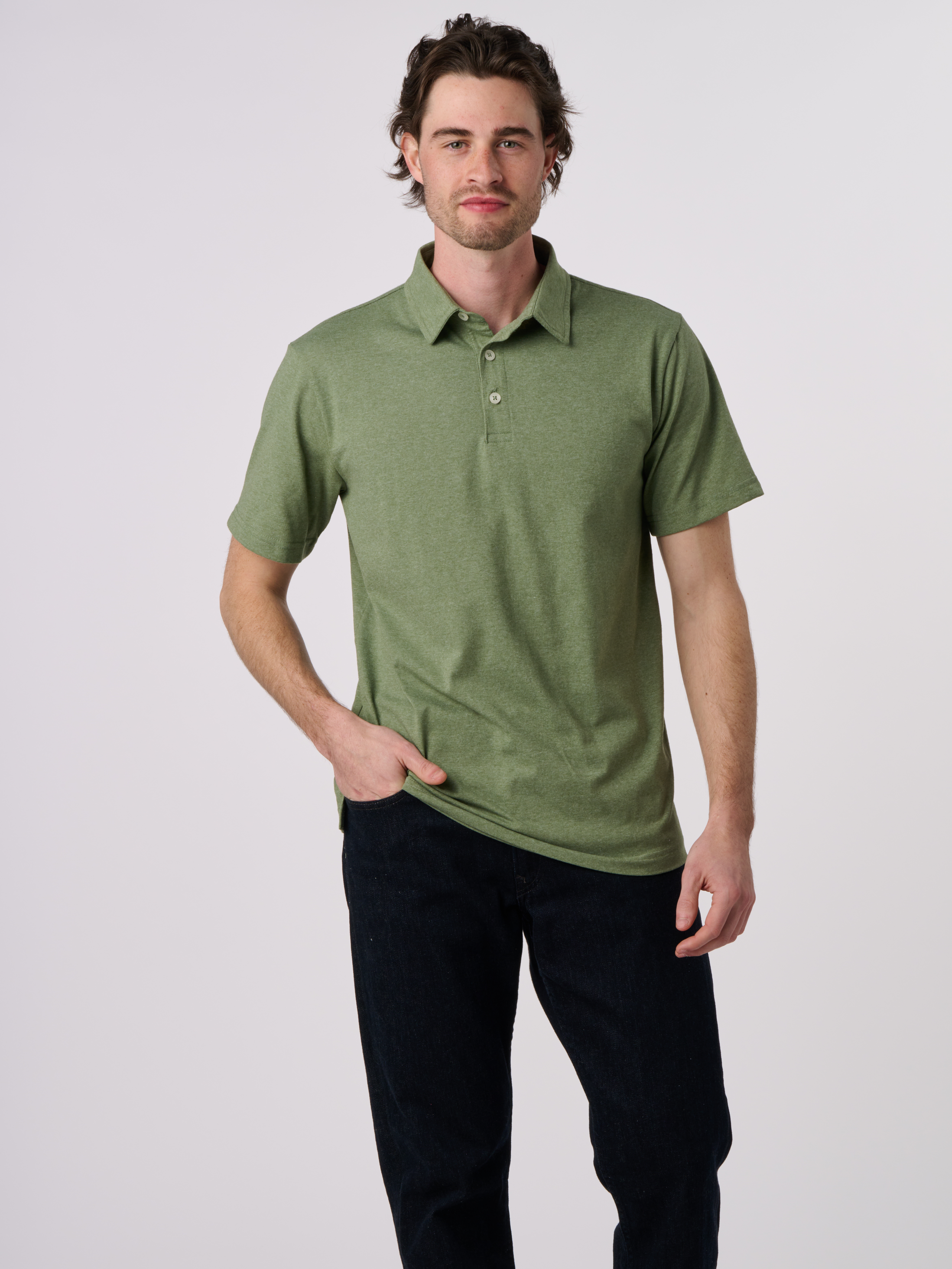 Recover Brands Men s Sustainable Eco Polo Eco Friendly Materials Recycled Soft Fern L