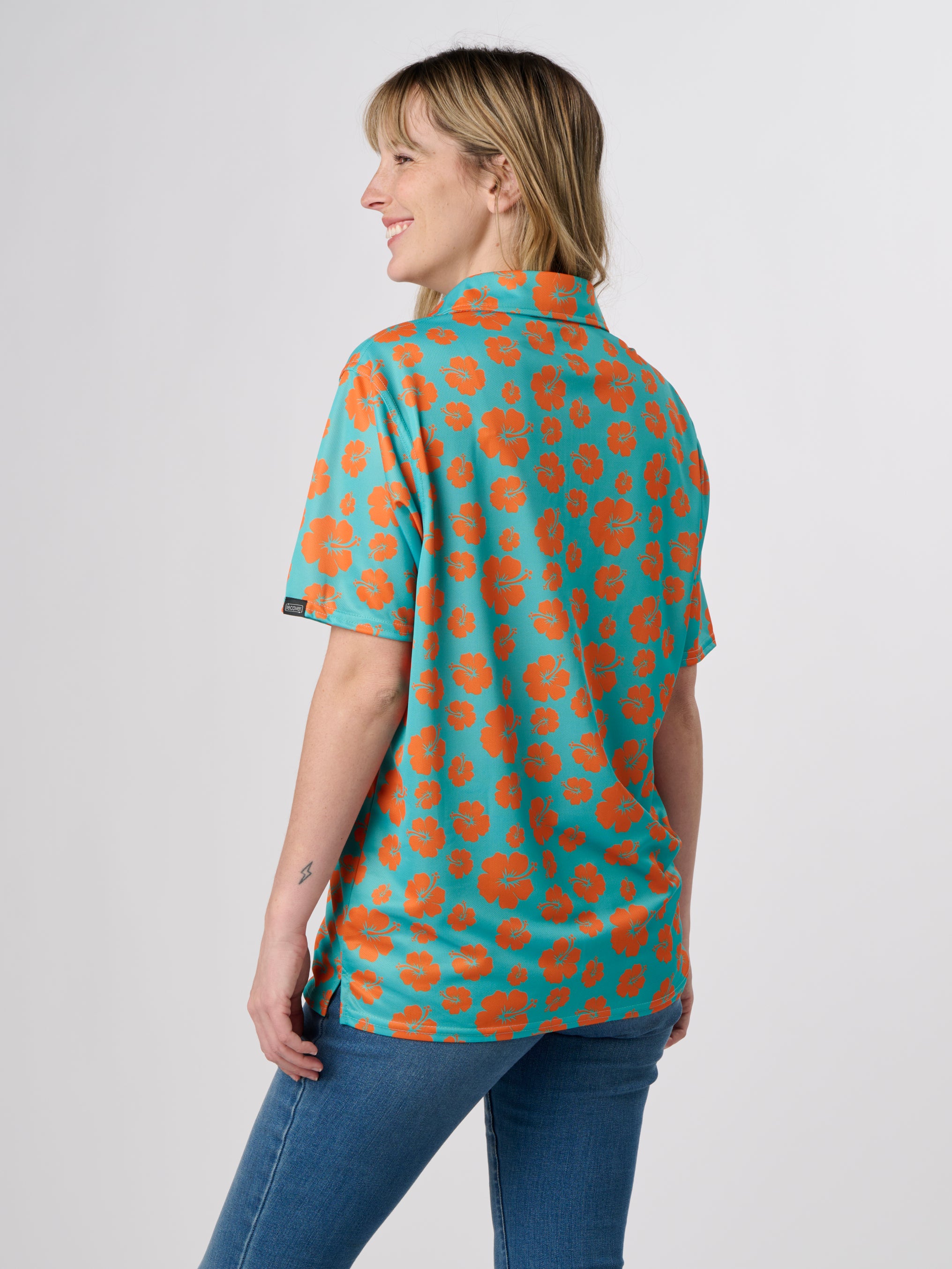 SE6000 - Sport Elite Hawaiian Flowers Button Down