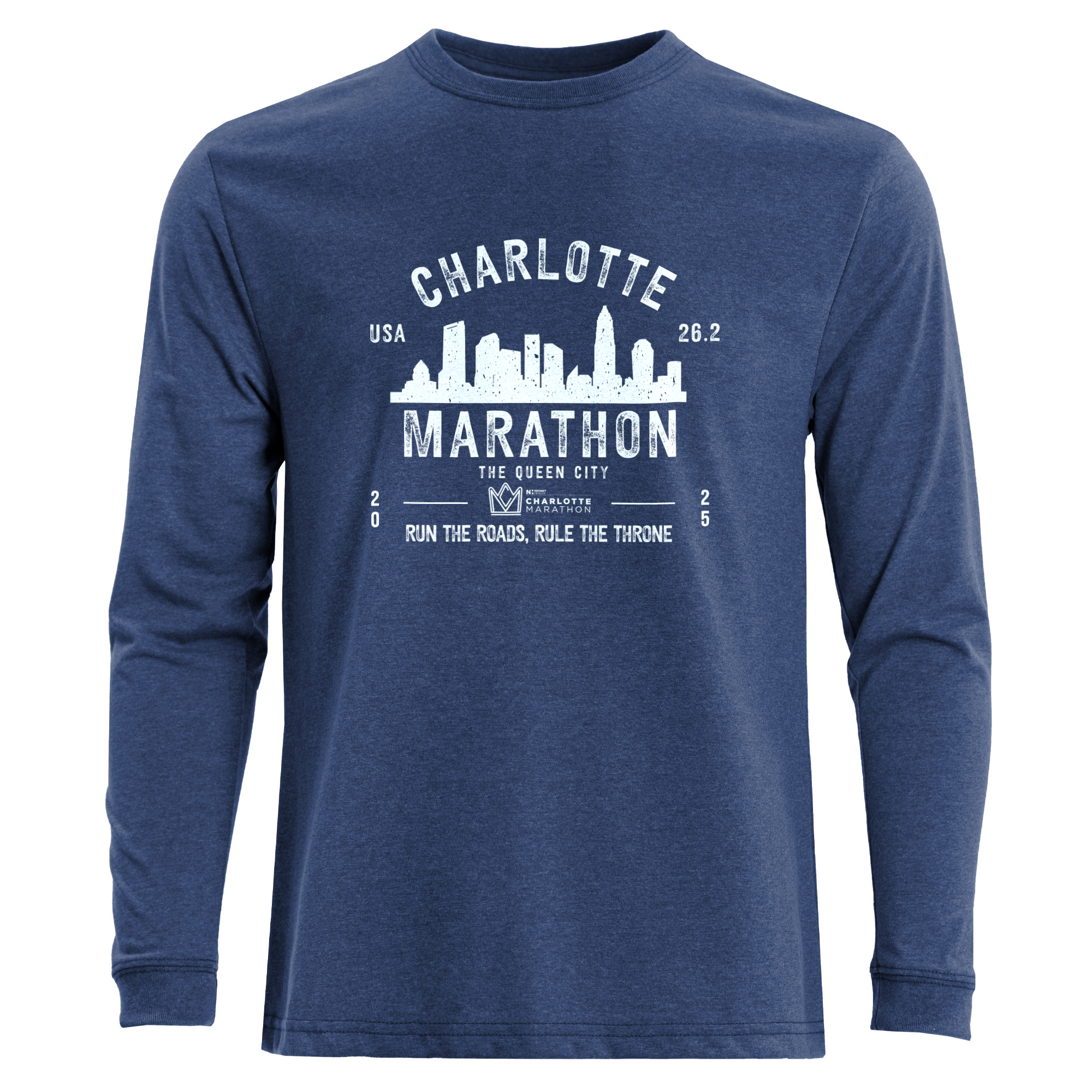 Novant Health Charlotte Marathon Rule The Throne Long Sleeve Eco Tee