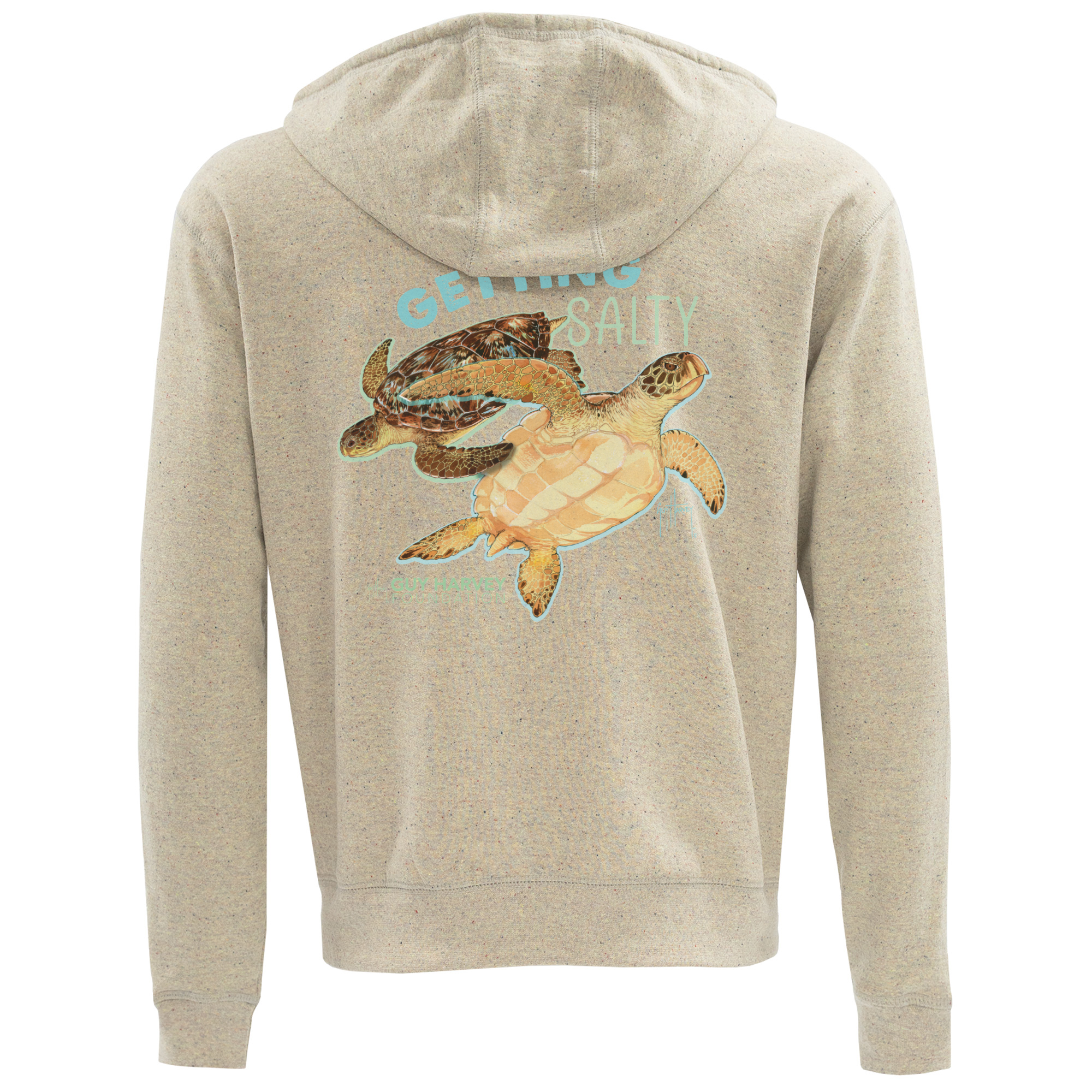 Guy Harvey Foundation Getting Salty Turtle Zip Hoodie