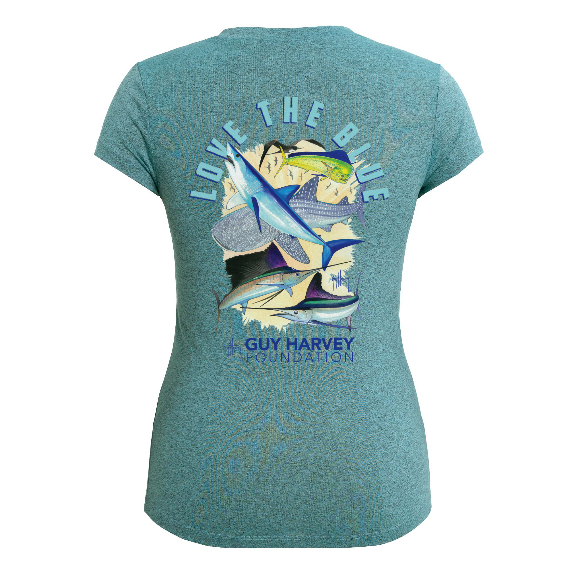 Guy Harvey Foundation Love the Blue Women's Sport T-Shirt