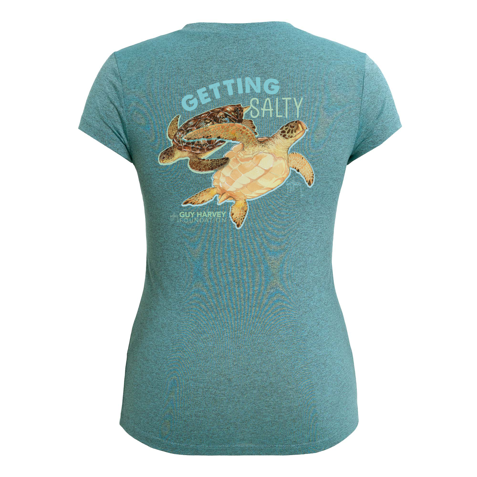 Guy Harvey Foundation Getting Salty Turtle Women's Sport T-Shirt
