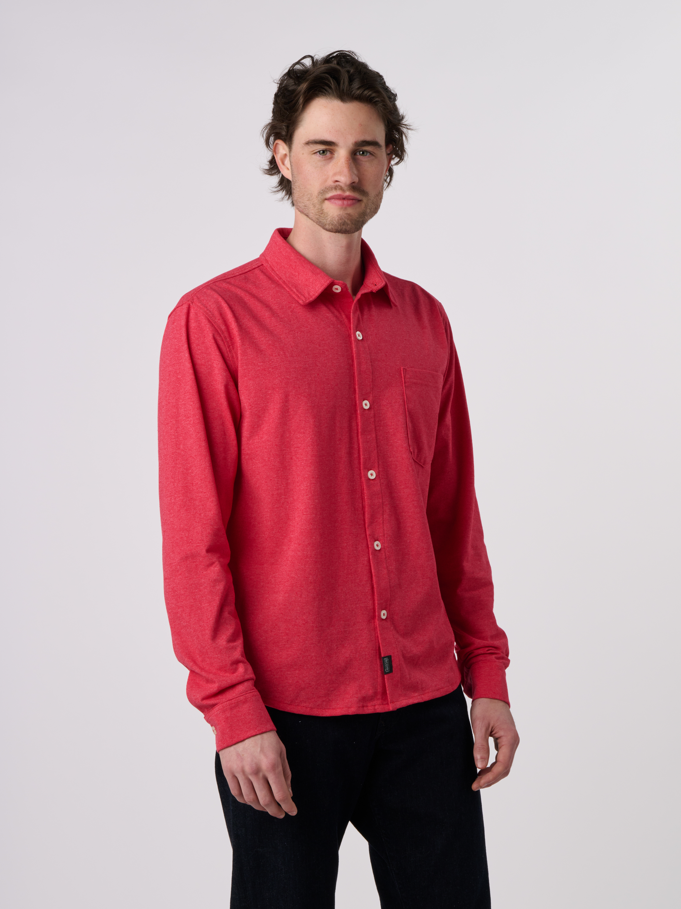 recycled dress shirts Toscana Faded Red Recycled Cotton Chambray Custom Dress Shirt Shirt by Proper Cloth