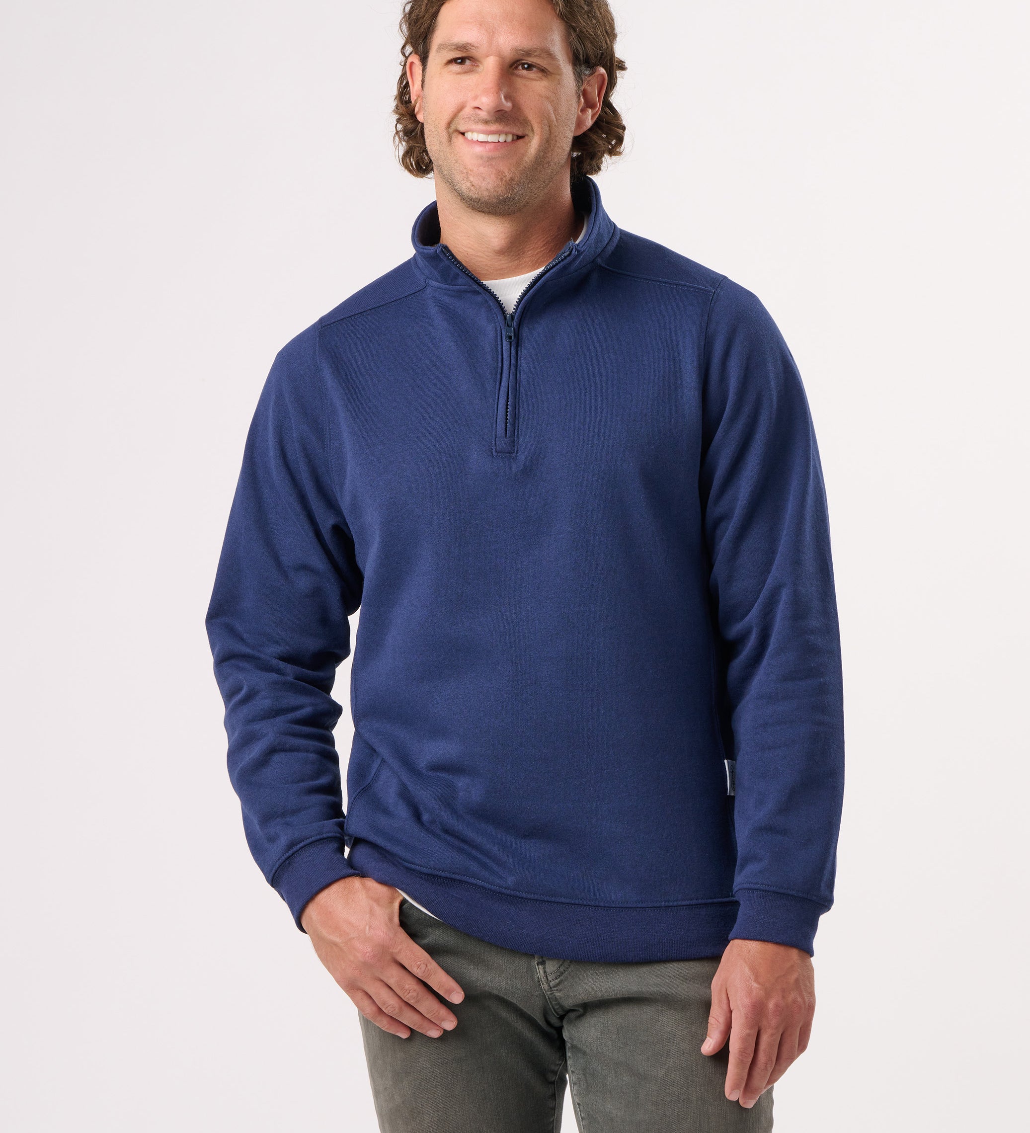 RECOVER_RC1096_UNISEX_QUARTER_ZIP_SWEATSHIRT_NAVY_FRONT.jpg