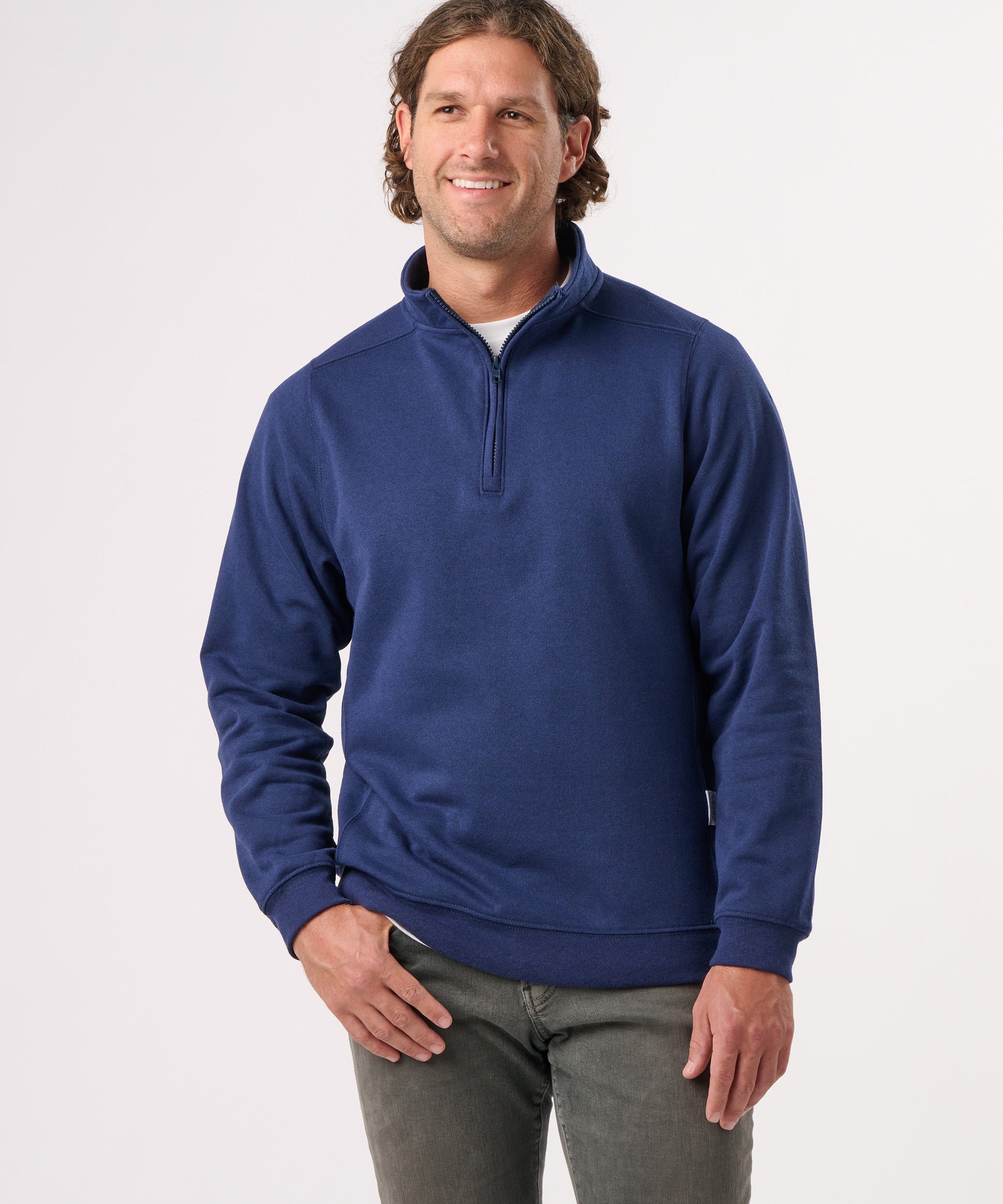 RECOVER_RC1096_UNISEX_QUARTER_ZIP_SWEATSHIRT_NAVY_FRONT.jpg